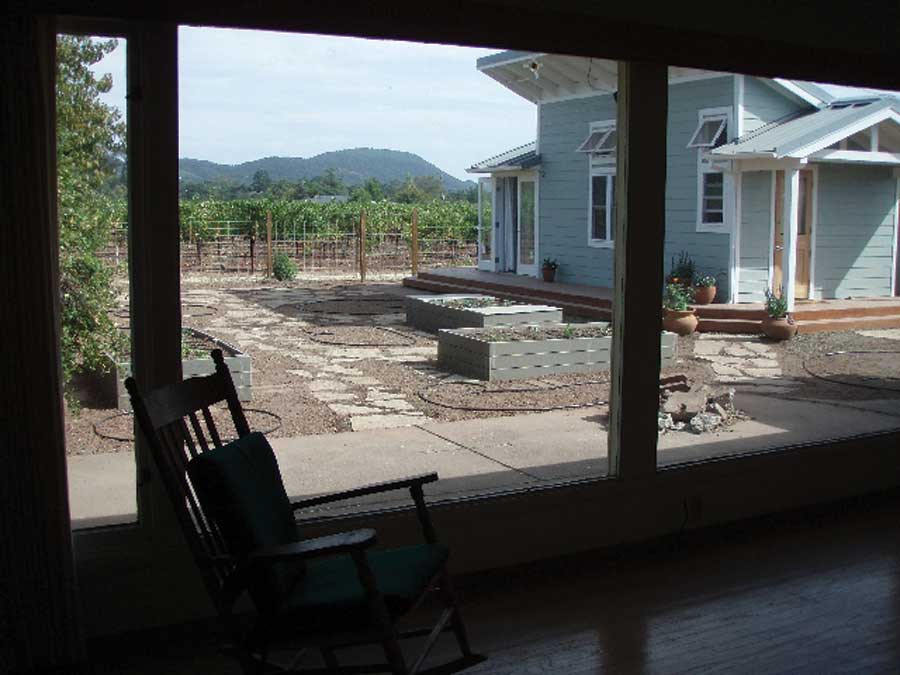 The living room needs access to the backyard.